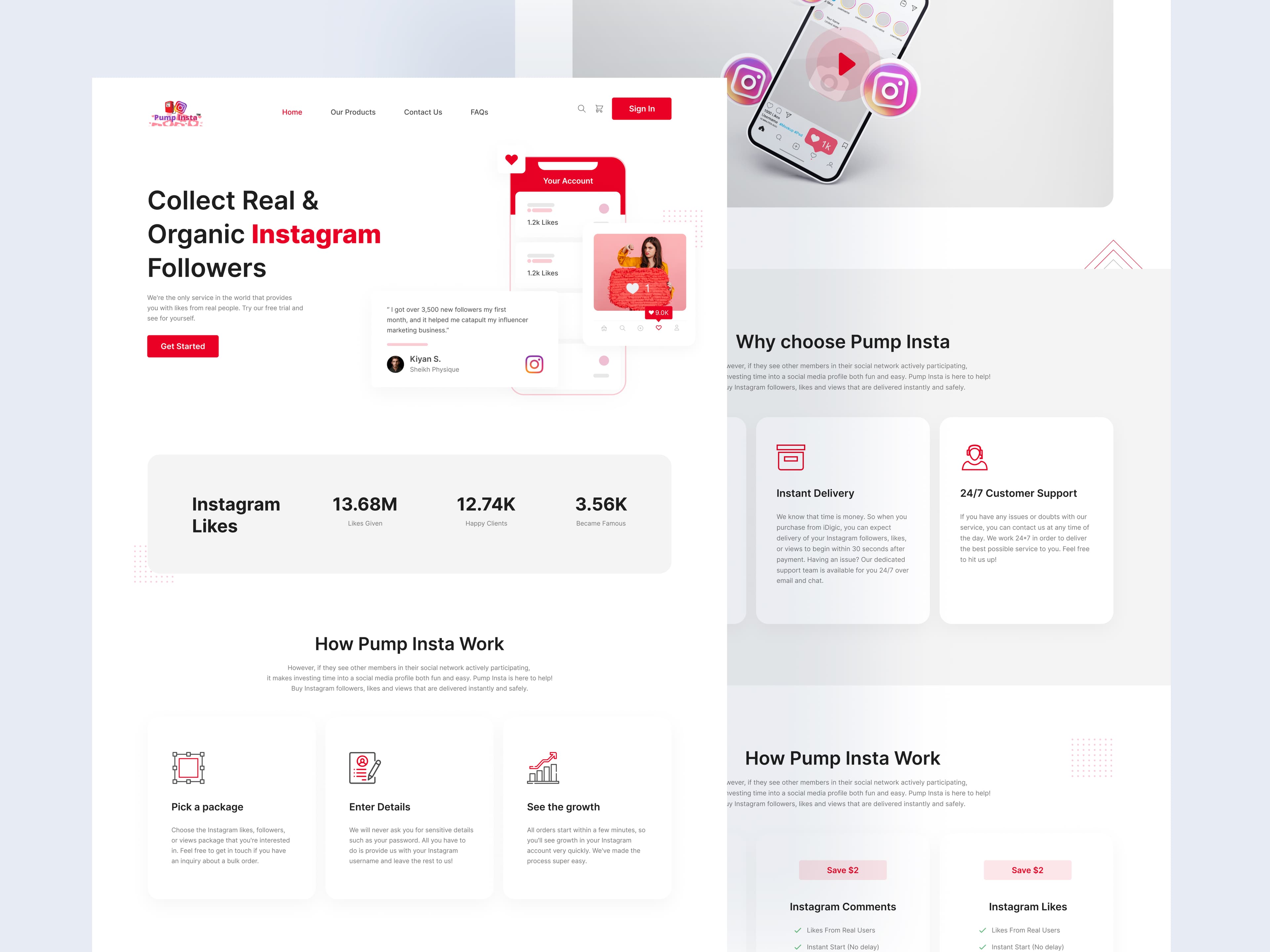 Instagram Outreach Website Design
