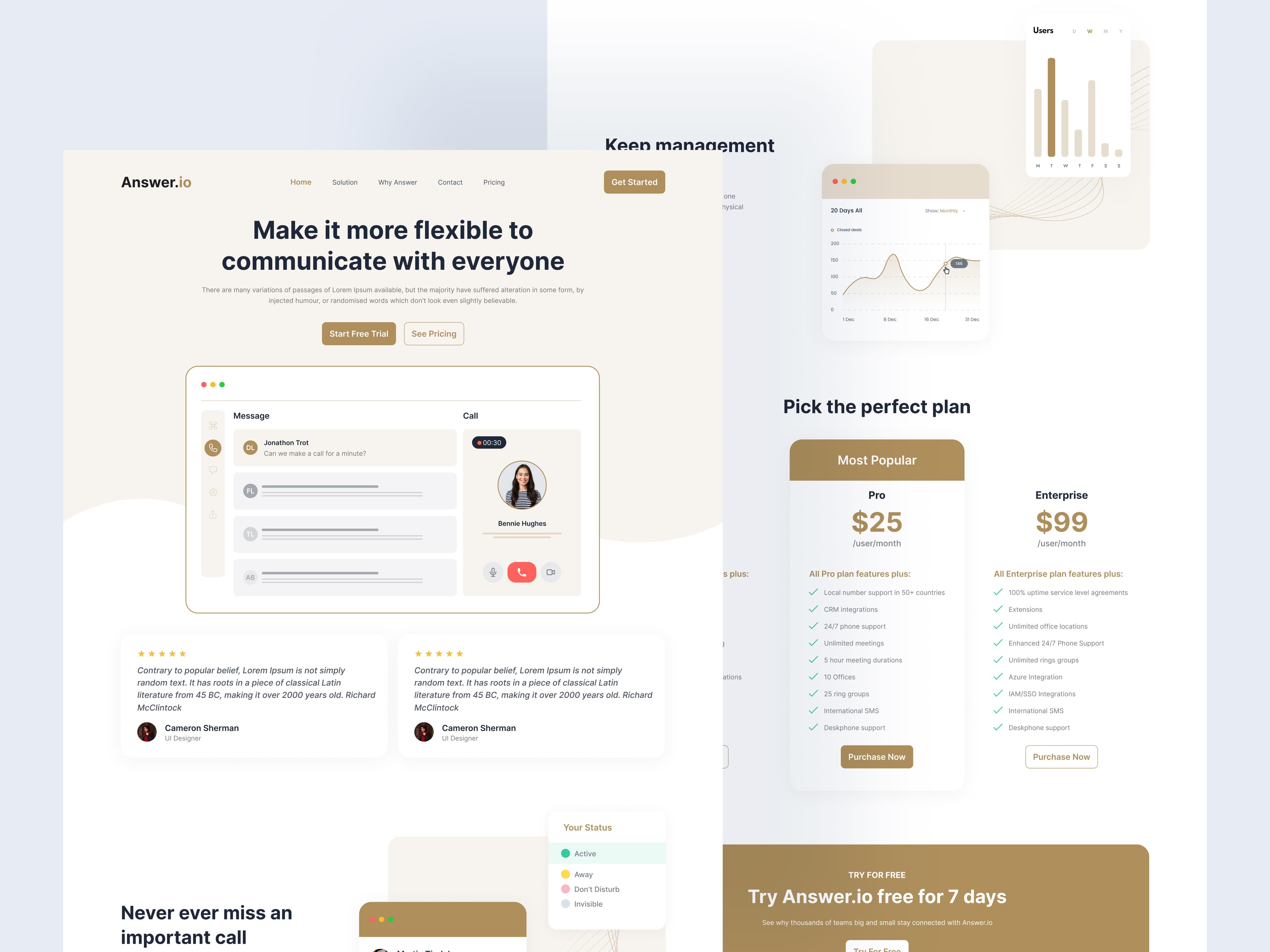 Answer.io SaaS Landing Page Design