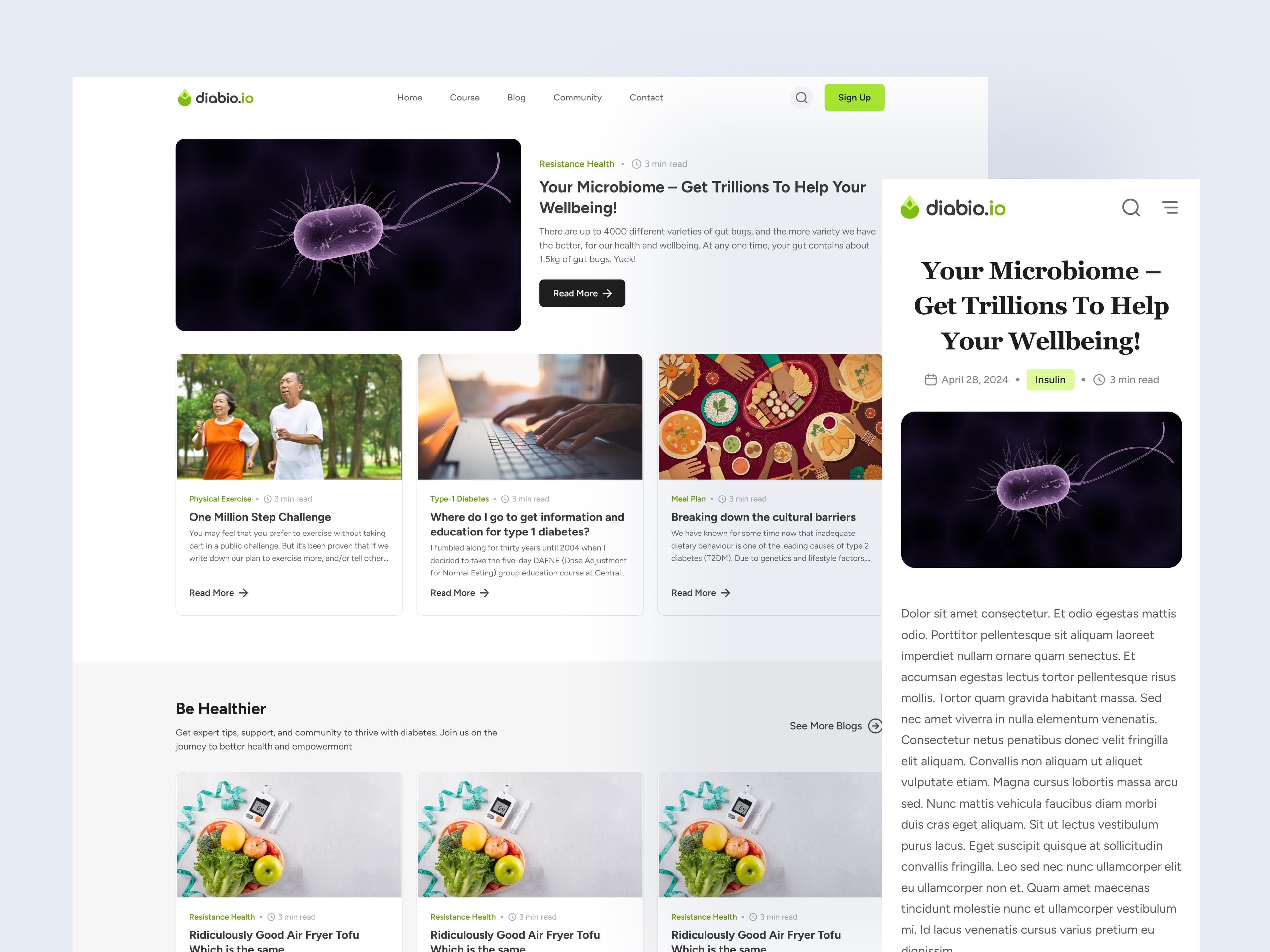 Diabetics Website Design
